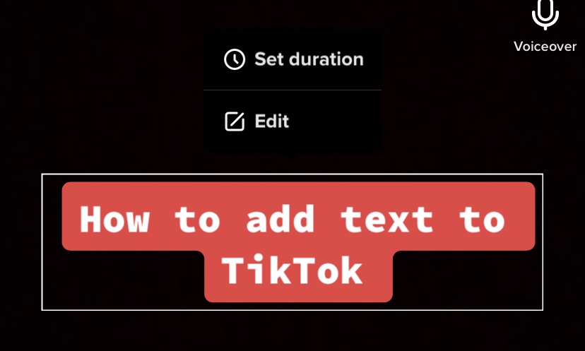 set duration of text on TikTok